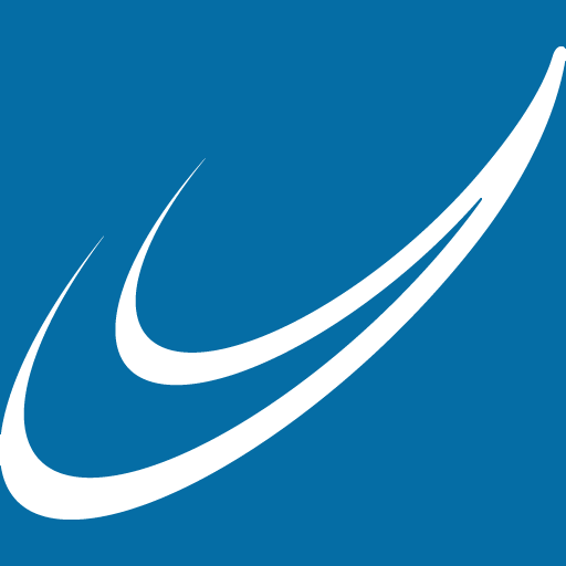 UpOnline vit symbol på blå bakgrund